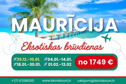 Atpūtas un ceļojumu piedāvājumi 26.06.2025 - 03.07.2025 Gada iespaidīgākā Jaungada nakts – Maurīci Latvia Tours
